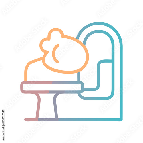 Modern stylized illustration of a toilet seat on black background