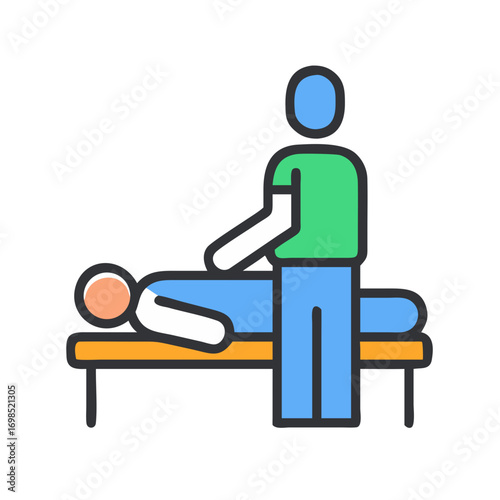 Chiropractor performing an adjustment or massage on a patient