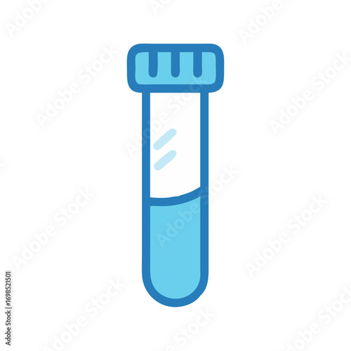 Laboratory test tube with blue liquid vector illustration