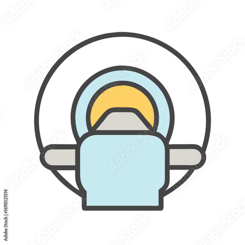 Medical imaging equipment flat vector design on black background