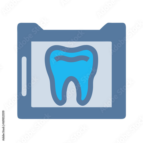 Digital tooth x-ray on a tablet display icon
