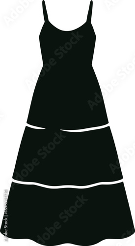 silhouette, boho tiered maxi dress, long skirt tiers