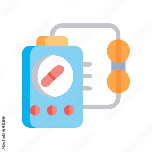 Flat vector pressure gauge icon on black background