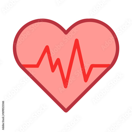 Stylized heart with heartbeat line on a black background