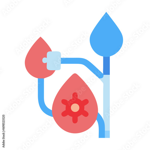 Connected water drop icons symbolizing data flow and connectivity