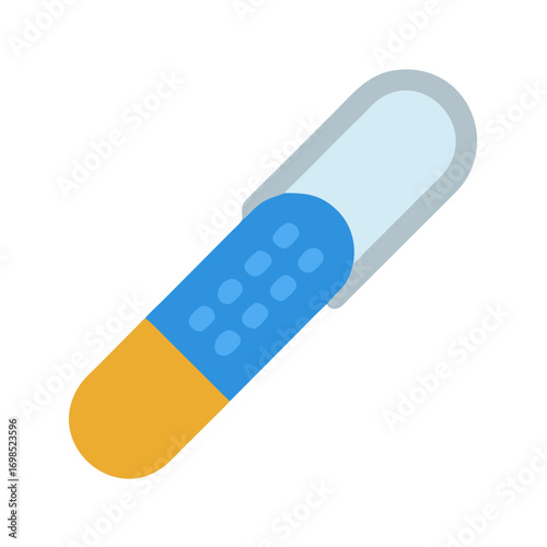 Minimalistic Pill Icon Showing Antibiotic or Supplement Capsule