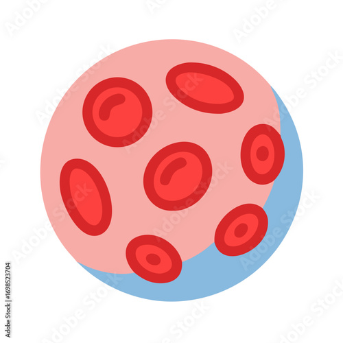 Graphical representation of human red blood cells in circulation