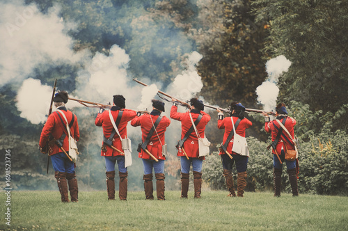 historic reconstition military group on plaine d'abraham.