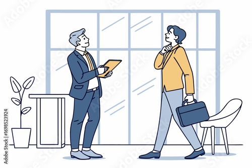 business people working, with office supplies around	