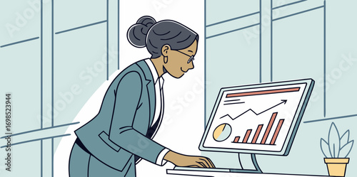 business people working, with office supplies around	