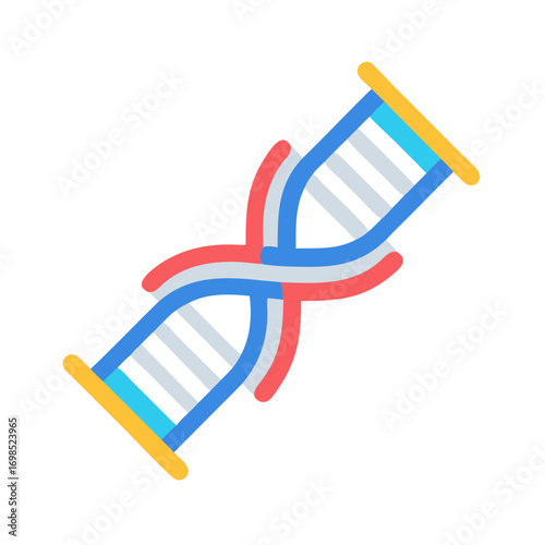 DNA Double Helix Graphic Icon on black background