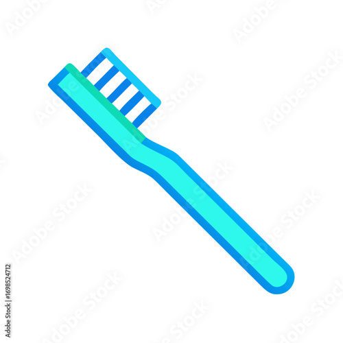 Minimalist blue toothbrush on a black background, dental hygiene