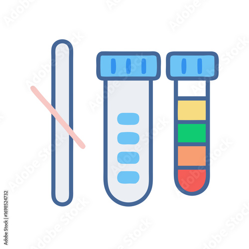 Lab equipment illustrates a test tube and pipette system