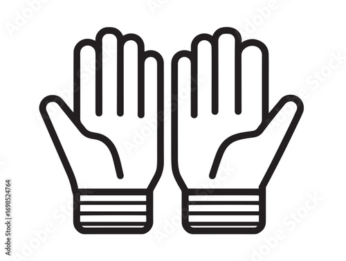 Stylish anti vibration gloves icon in minimal vector