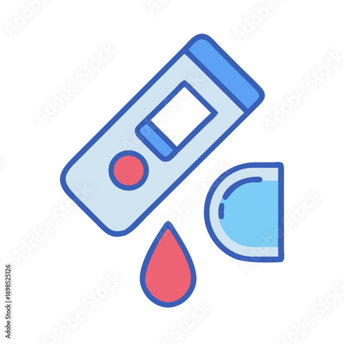 Blood Glucose Meter and Test Strip with Blood Drop