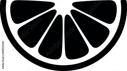 Grapefruit wedge silhouette graphic design