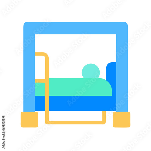 Simple flat bed icon illustration on black background design