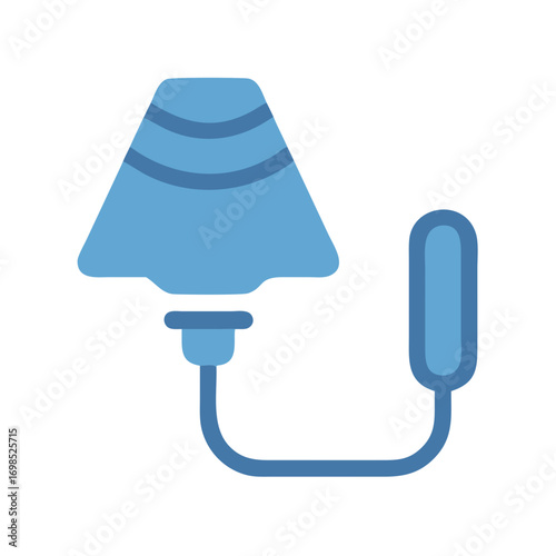 Icon illustration of a blue wall lamp fixture