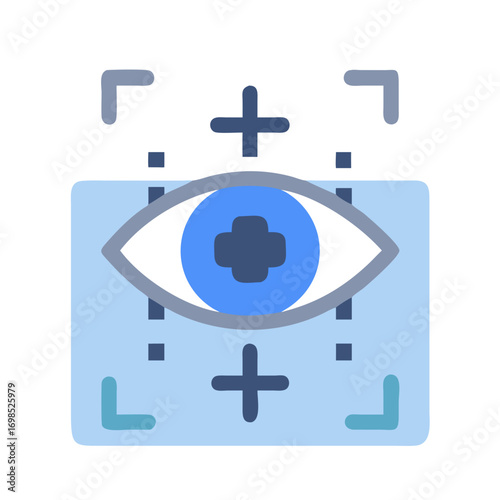 Eye scan medical health technology icon concept illustration