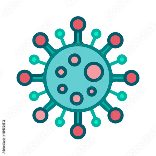 Stylized Coronavirus illustration against black background for medical purposes