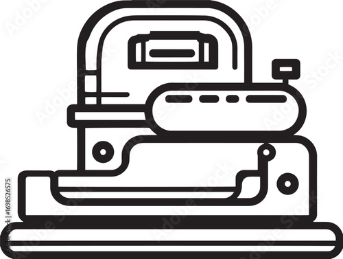 Clean belt sander icon in elegant vector line style