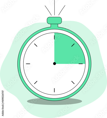 Minimalist Green Stopwatch with Time Segment Highlighted.