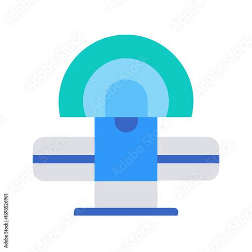 Abstract Medical Scanner Flat Illustration in Teal and Blue