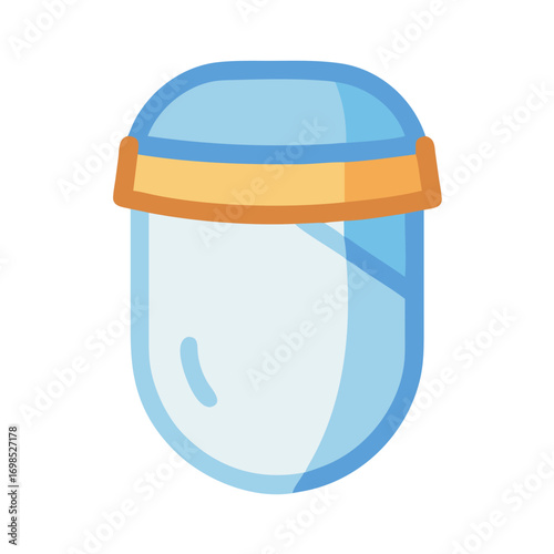 Stylized graphic of sanitizer bottle with light blue tones