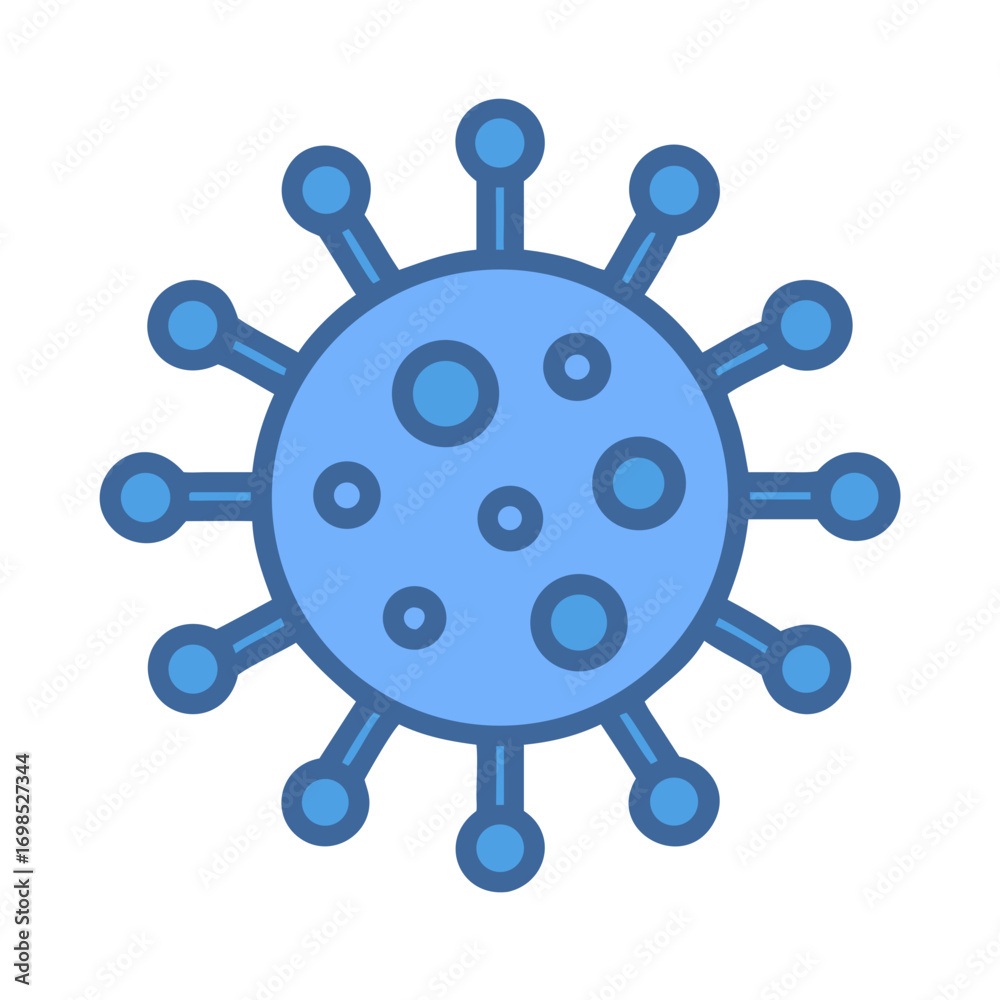 Fototapeta premium Blue virus or bacterium cell illustration on black background