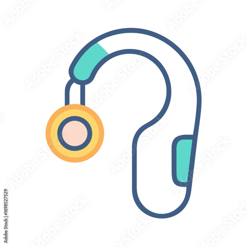 Stylish cartoon headset with boom mic on black backdrop