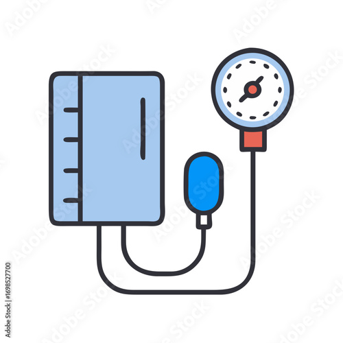 Icon illustration of a sphygmomanometer for measuring blood pressure