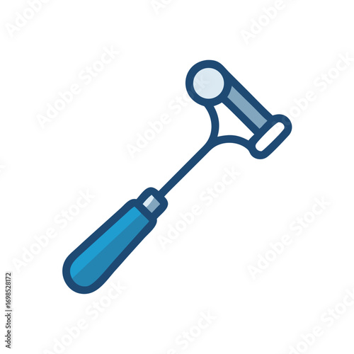 Neurological reflex hammer on a black background studio shot