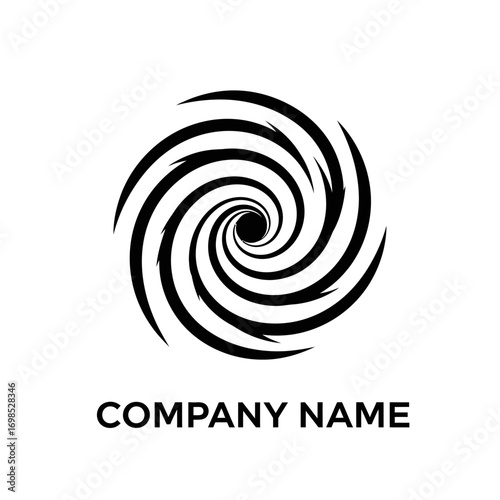 Abstract Black Spiral Design.