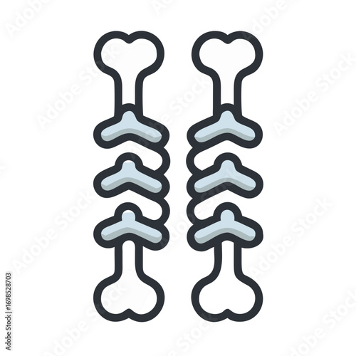 Stylized vertebral columns illustration against a black background