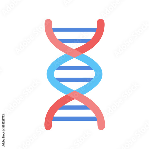 Flat style DNA strand on black background illustration