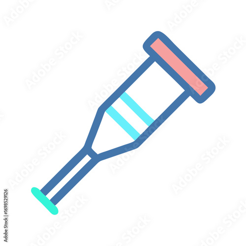 A modern graphic style illustration of a medical crutch