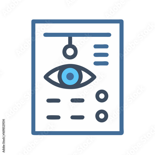 Eye exam chart graphic illustration ophthalmology healthcare theme