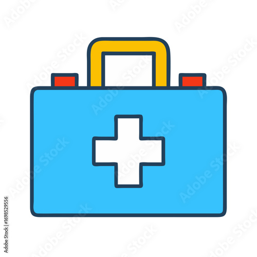 First aid kit icon isolated on black background