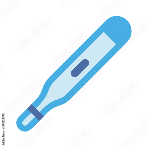 Digital thermometer for measuring body temperature in flat style