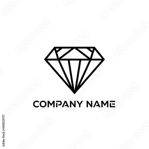 Elegant Diamond Logo Design with Clean Lines for Jewelry or Luxury Brand.