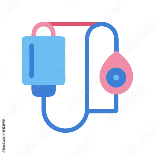 Flat design icon of a simple intravenous drip system