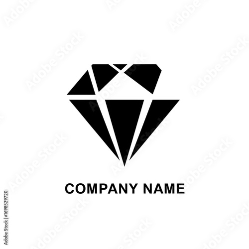 Elegant Diamond Logo Design for Jewelry or Luxury Brand Identity, Minimalist Gemstone Icon.
