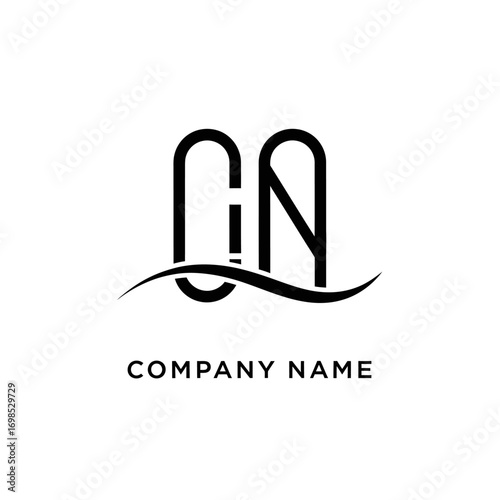 Elegant Initial Logo Design with Curved Line and Company Name.