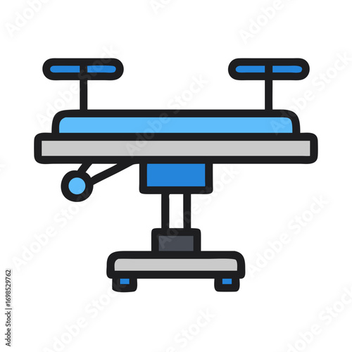 Medical Operating Table Isolated Illustration Flat Design Style