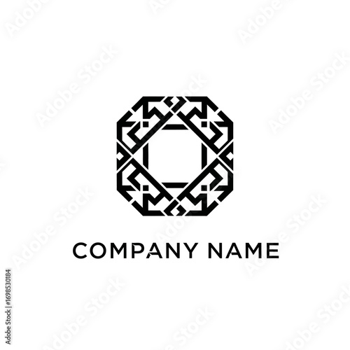 Geometric Octagonal Logo Design with Company Name Placeholder.