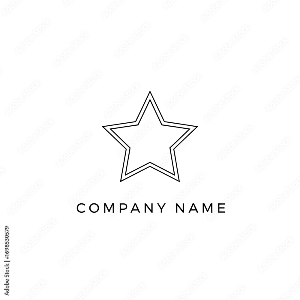 Fototapeta premium Minimalist star outline logo design for company branding.