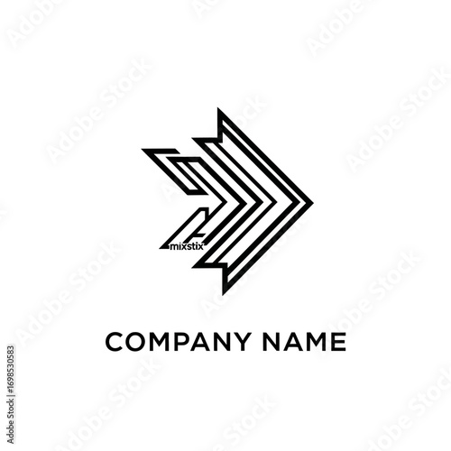 Modern abstract geometric arrow logo design representing progress and direction.