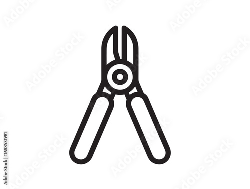 Clean cable cutter icon in sleek elegant vector line art