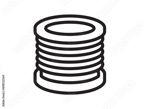 Minimal Cable Gland Symbol in Elegant Technical Vector Artwork