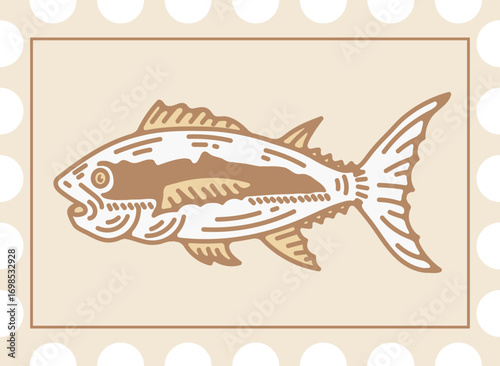 postmark with tuna fish animal